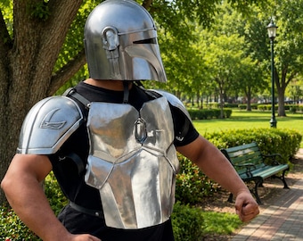 Mandalorian Cosplay Armor Set | Helmet, Chest Plate & Shoulder Armor | Adult Costume | Sci-Fi Warrior Armor | Convention  Halloween Cosplay