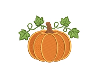 Pumpkin Machine Embroidery Design, Fall Embroidery File, Autumn Pumpkin Embroidery, Thanksgiving Embroidery , 6 Sizes, Instant Download