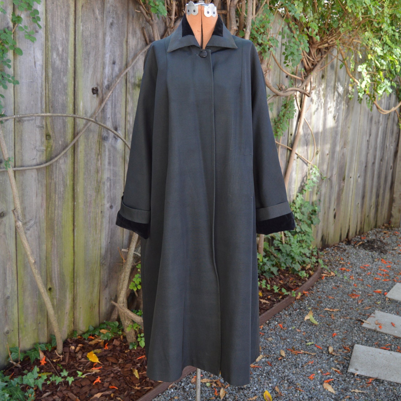 City of Paris San Francisco 1950s Black Swing Coat With - Etsy