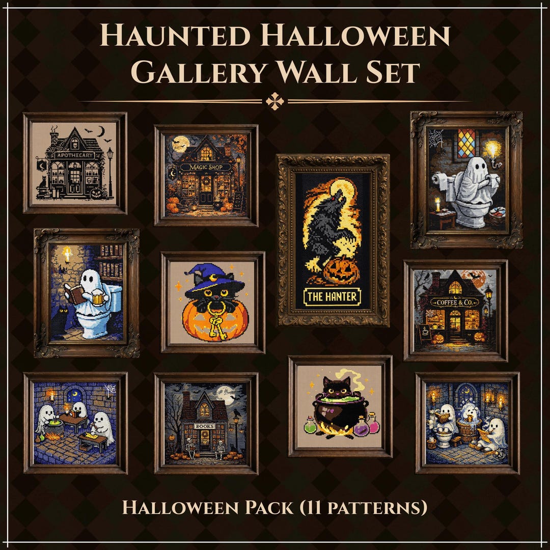 Ultimate Halloween Cross Stitch Bundle PDF, Haunted Gothic Cute Pattern ...