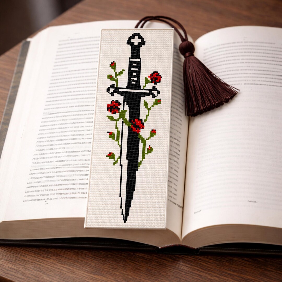 Gothic Sword Bookmark Cross Stitch Pattern PDF, Wild Rose Blade ...