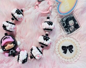 Keychain/ Bag Charm/Phone Chain with Different Beaded Designs