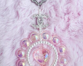 Iridescent Pink and Silver Pendant