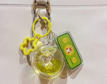 Liquid Yellow Ball and Green Cash Keychain/Bag/Phone Charm