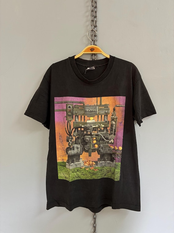 Vintage 90s Tesla Bust A Nut Rock Band Tour t shirt
