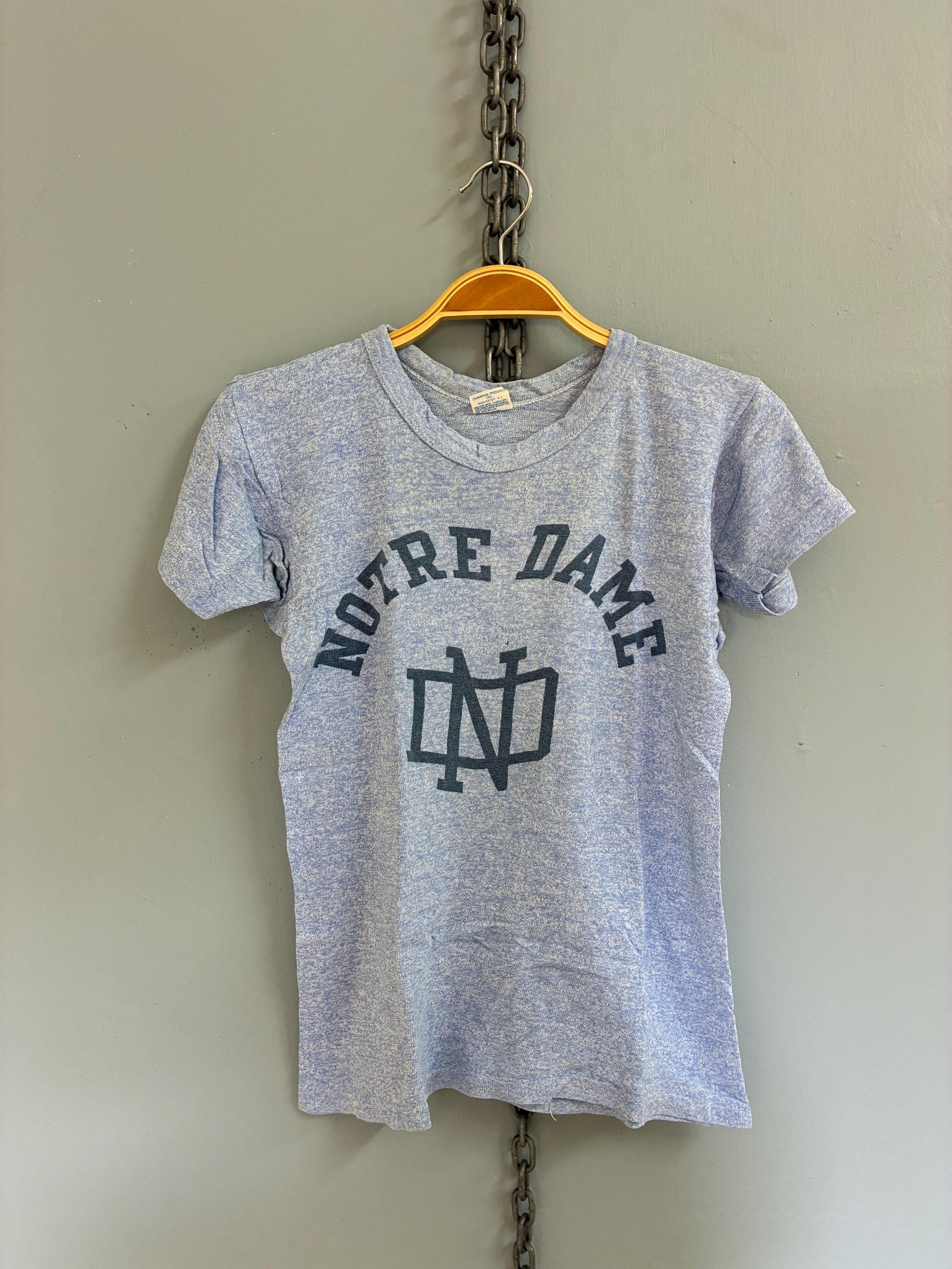 Vintage 70s Champion Blue Bar Notre Dame T Shirt - Etsy New Zealand