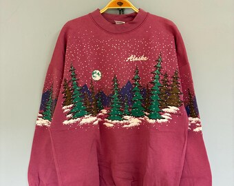 Vintage jaren 90 Lifestyle Alaska AOP-sweater