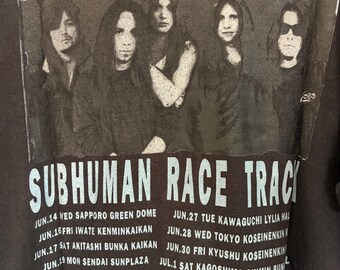 Vintage 90s Skid Row Subhuman Race Track Heavy Metal Band T Shirt