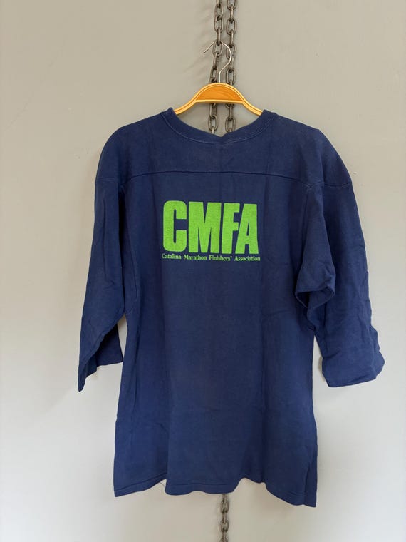 Champion, Vintage 80s Champion CMFA Catalina Marathon Finish Association Raglan shirt