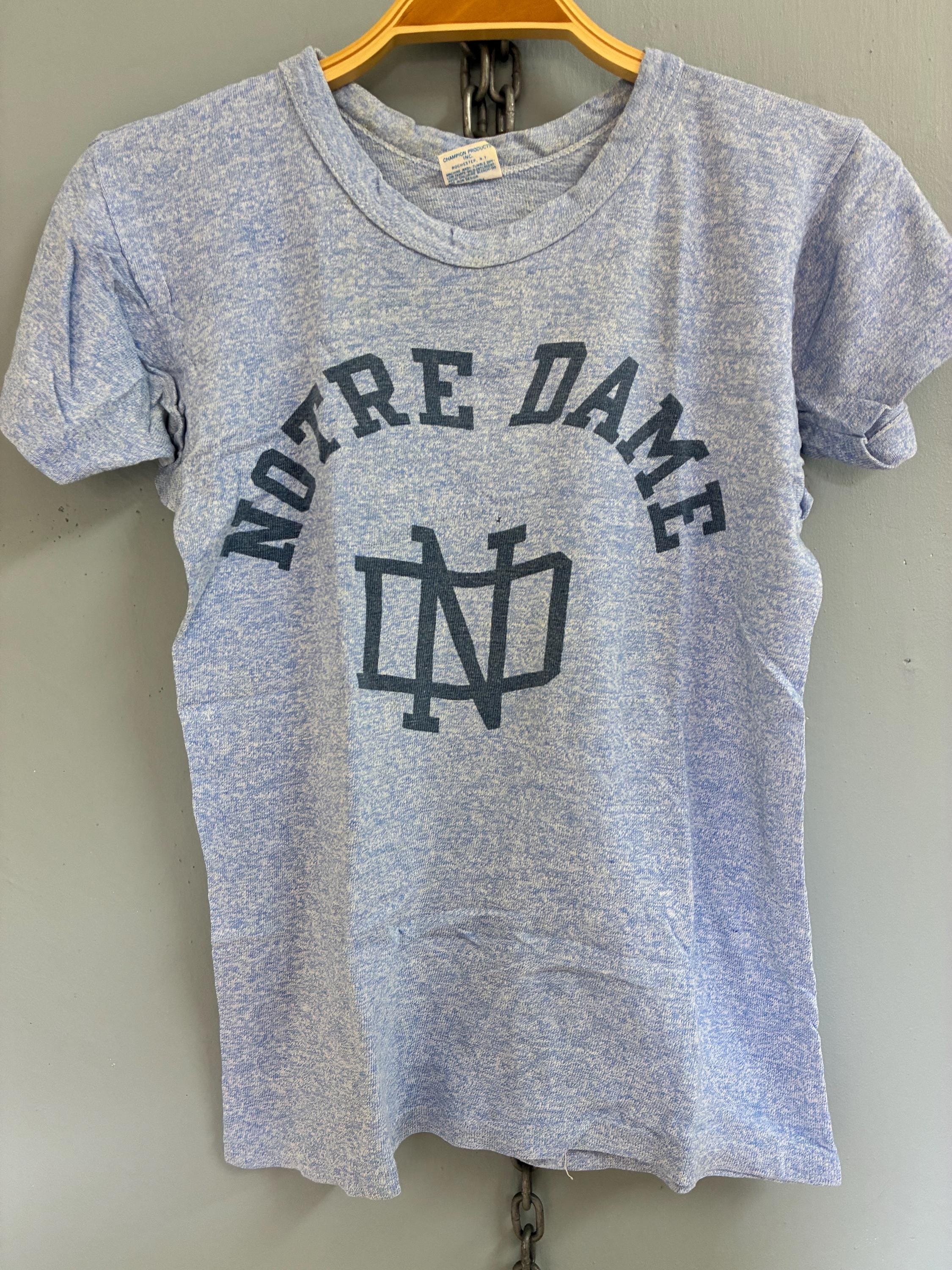 Vintage 70s Champion Blue Bar Notre Dame T Shirt - Etsy New Zealand