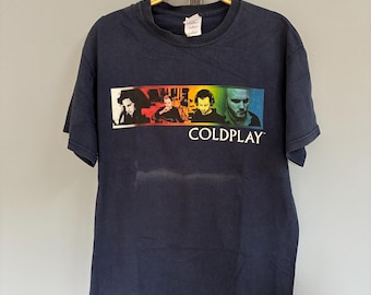 Vintage Y2K Coldplay Twisted Logic Tour rockband-T-shirt
