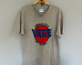 Vintage jaren 80 Vans T-shirt in Sunvans-stijl