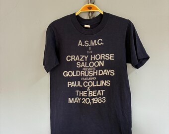 Vintage jaren 80 A.S.M.C. & The Crazy Horse Saloon ban tour concert-T-shirt