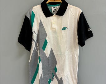 Camisa polo de tênis Nike Challenge Court Andre Agassi vintage dos anos 90