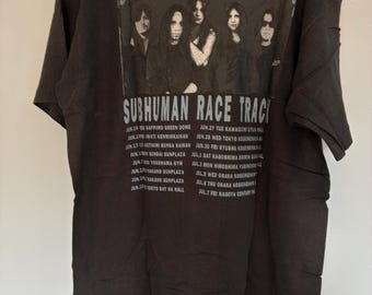 Vintage 90s Skid Row Subhuman Race Track Heavy Metal Band T Shirt