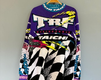 Vintage 90's Sinisalo Racing Motocross Overprinted Tshirt Medium
