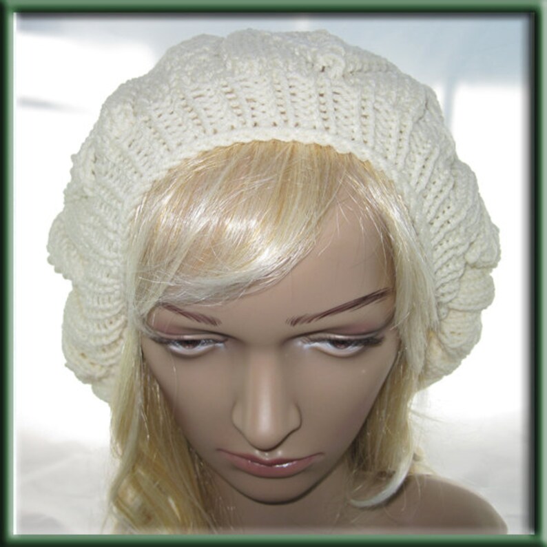 Offwhite Knit Slouch Hat Machine Wash and Dry Made in USA Etsy