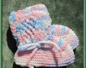 Multicolored Knit Baby Booties