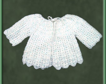 Infant Sweater - White With Blue Flecks