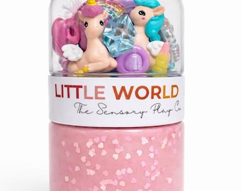 Unicorn Playdough Kit | Sensory Dough Jar | Imaginative Play Kit | Fine Motor Activity | Gift for Kids | Screen Free | Travel Activity Kit
