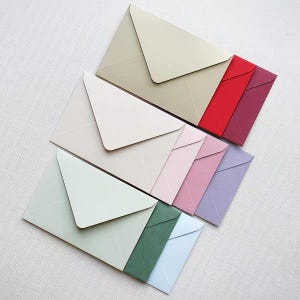 Envelopes para convites de casamento tamanho A7, papel artístico de luxo, aba europeia, diversas cores.