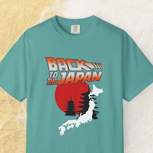 Camiseta Regreso al futuro + Japón / Mapa de Japón, sol naciente, diseño de viaje retro