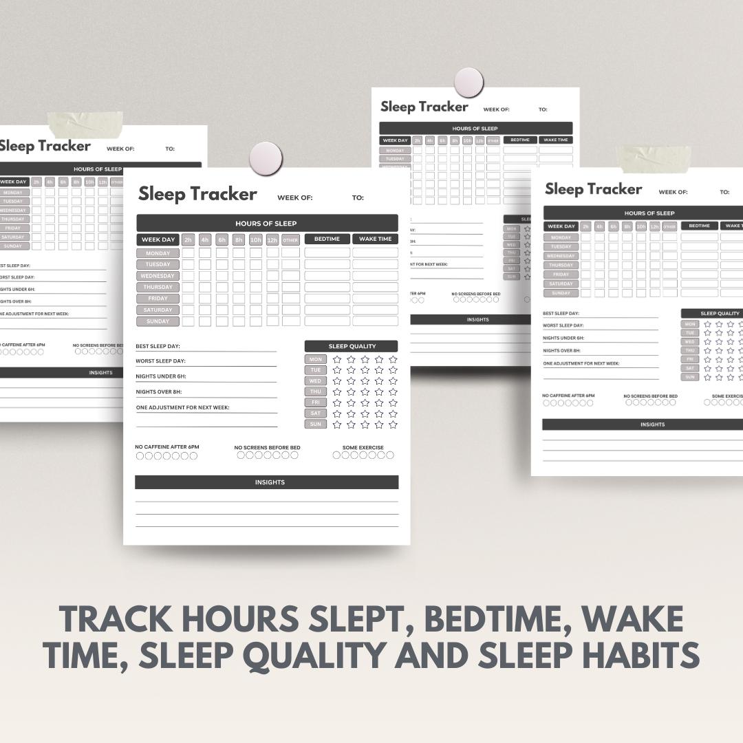 Sleep Routine Tracker Weekly Sleep Tracker Printable PDF – Sleep Habit Log – Sleep Quality ...