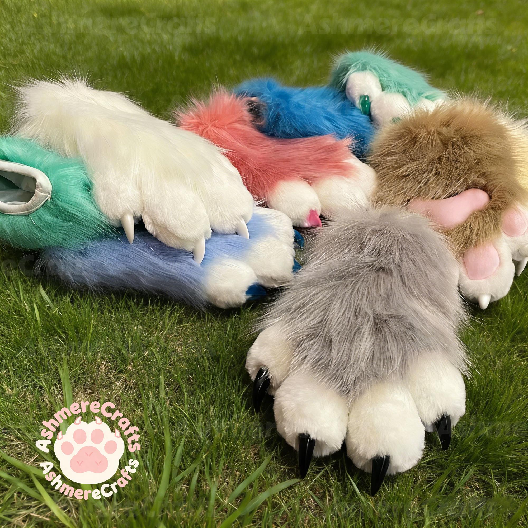 Colorful Fursuit Hand Paws, Puffy Kemono Paws Kawaii Furry, Cosplay ...
