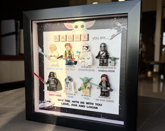 Personalisierte Star Wars Papa Rahmen, benutzerdefinierte Superheld Papa Geschenk, 2026 Vatertagsgeschenk, Geschenk für Papa, Geschenke vom Sohn, neues Papa Geschenk, Geschenk für ihn