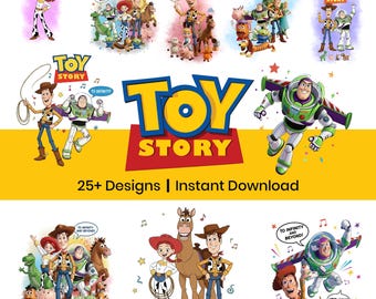 Pacote de imagens PNG e SVG de Toy Story | Woody, Buzz, Jessie e Rex (Download Digital)