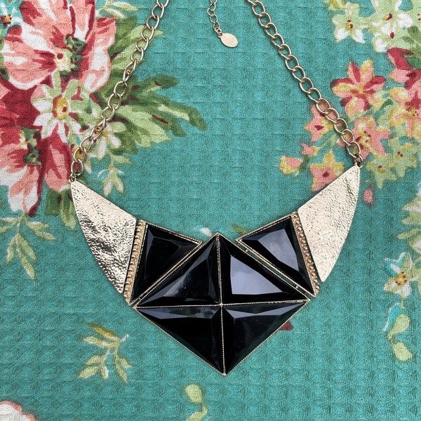 Vintage Ali Khan New York Triangles Statement Necklace with Tag