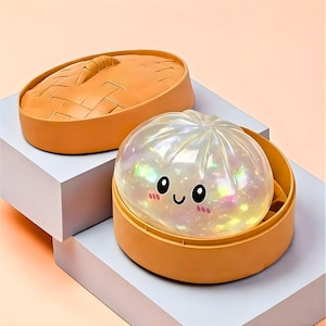 Juguetes blandos con forma de empanadilla, pelotas antiestrés con forma de empanadilla con purpurina, juguetes antiestrés con forma de bollo