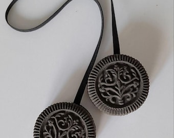 Biscuit Bag Charm – Handmade Polymer Clay Cookie Pendant