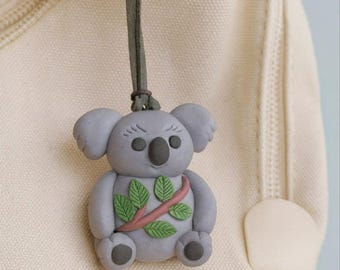 Handmade Polymer Clay Koala Bag Charm – Gift for Her