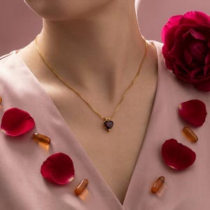 2Ct Simulated Red Ruby Solitaire Heart Pendant 14K Yellow Gold Plated