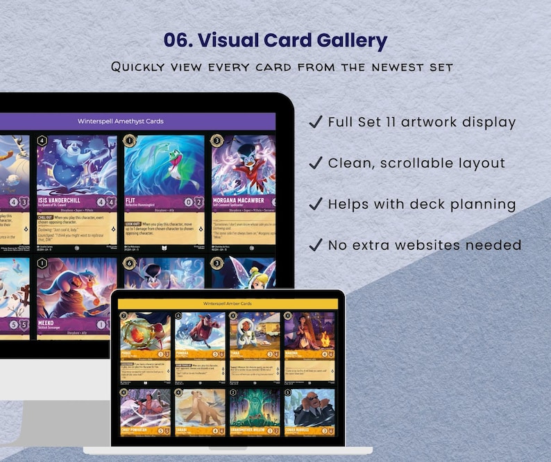 Disney Lorcana Card Tracker Spreadsheet | Deck Builder | Collection ...
