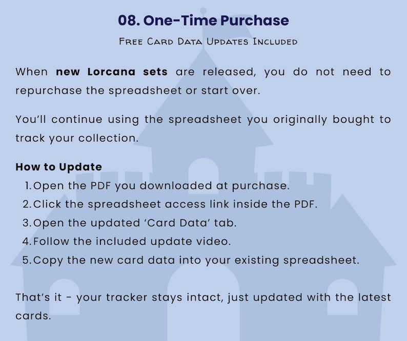 Disney Lorcana Card Tracker Spreadsheet | Deck Builder | Collection ...