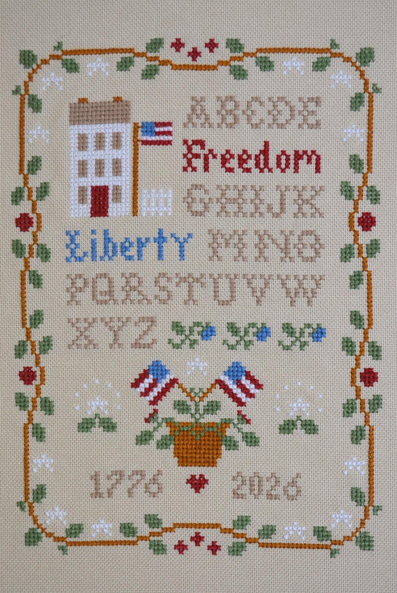 1776 - 2026 Americana 250th Anniversary Alphabet Sampler Finished ...