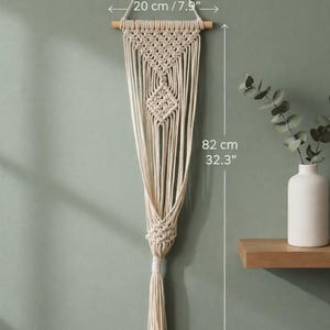 Macrame Wall Hanger | Boho Hanging Planter | Cotton Rope Decor | Bohemian Plant Gift image 3