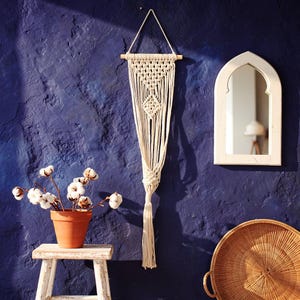Macrame Wall Hanger | Boho Hanging Planter | Cotton Rope Decor | Bohemian Plant Gift