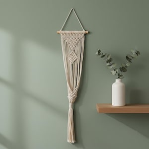 Macrame Wall Hanger | Boho Hanging Planter | Cotton Rope Decor | Bohemian Plant Gift