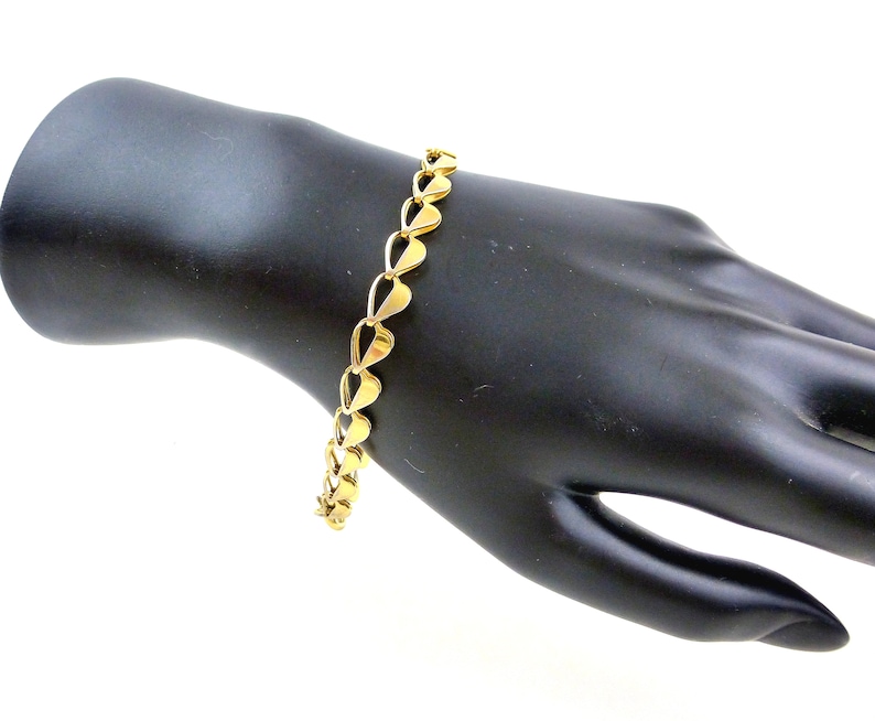 Gift for Wife Links of Open Hearts Heart Chain Bracelet Gift for Girlfriend Gold Heart Bracelet