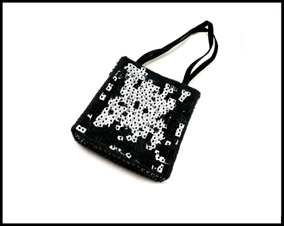 black sequin purse