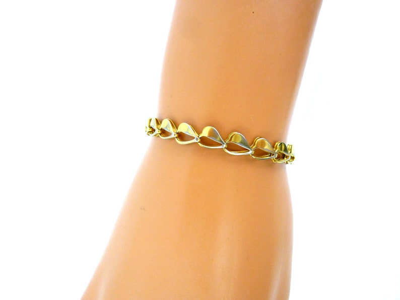 Gift for Wife Links of Open Hearts Heart Chain Bracelet Gift for Girlfriend Gold Heart Bracelet