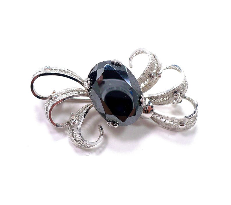 Italian Sterling Silver Filigree Signed SORRENTO Sterling Silver /& Hematite Earrings and Brooch Set
