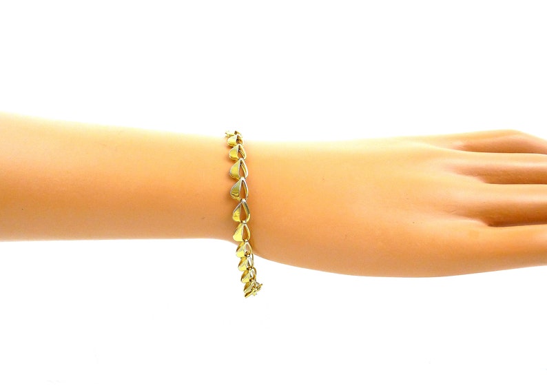Gift for Wife Links of Open Hearts Heart Chain Bracelet Gift for Girlfriend Gold Heart Bracelet