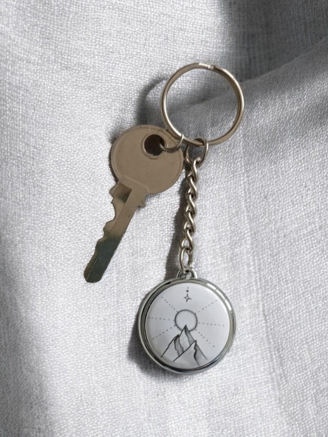 Graphite Color Key Chain The Essential - Minimalist Handmade Keychain - Graphite Illustration ...