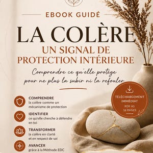 La colère émotionnelle : comprendre ses messages et transformer ses réactions en limites saines – Méthode EDC | Guide PDF imprimable