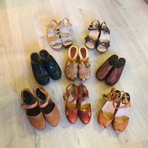 Vintage and preowned Scando style clogs, mules, sandals