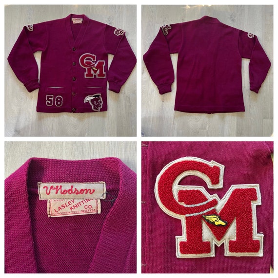 Vintage 1950's prep education varsity cardigan / … - image 2